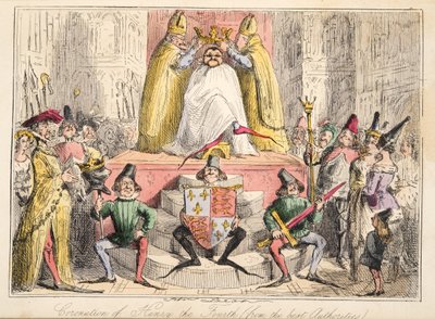 Kroningen av Henrik IV. (fra de beste myndighetene), fra The Comic History of England, pub. 1864 (håndfarget etsning) av John Leech