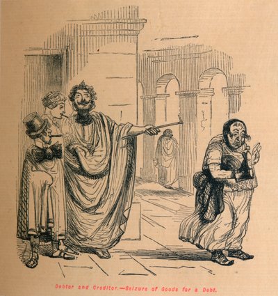 Debitor og Kreditor - Beslag av varer for en gjeld, 1852 av John Leech
