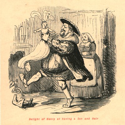 Henrys glede over å ha en sønn og arving, 1897. av John Leech
