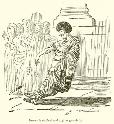 Drusus blir knivstukket, og utløper grasiøst av John Leech