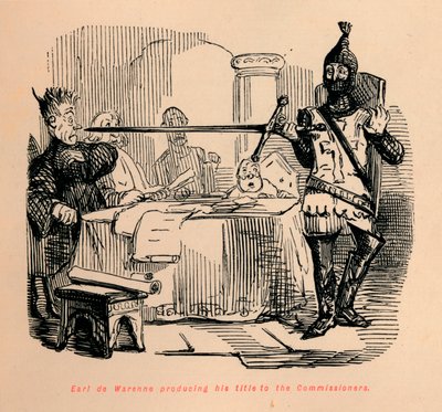 Earl de Warenne produserer sin tittel til kommisjonærene, c1860, c1860 av John Leech