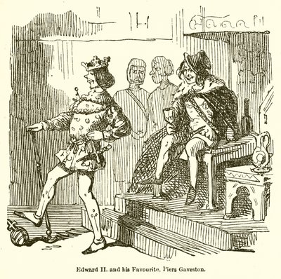Edward II og hans favoritt, Piers Gaveston av John Leech
