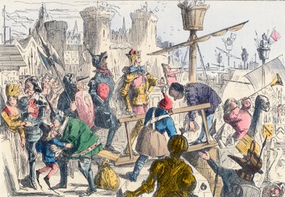 Ombordstigning av kong Henry V i Southampton av John Leech