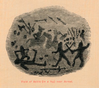 Battle Field i en tåke nær Barnet, av John Leech