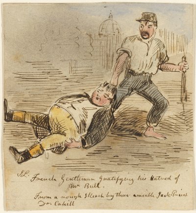 Fransk Gentleman tilfredsstiller sitt hat mot Mr. Bull av John Leech