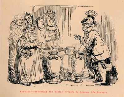 Hannibal ba de kretiske prestene om å bli hans bankmenn, 1852 av John Leech