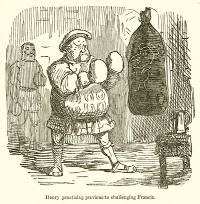 Henry øver før utfordrende Francis av John Leech