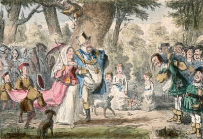 Henry VIII og hans dronning "ut en Maying" av John Leech