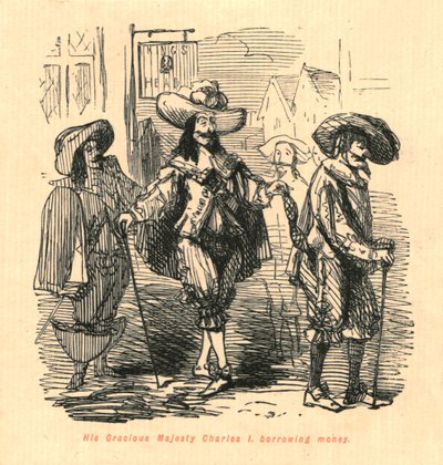 Hans nådige majestet Charles I, lånte penger, 1897. av John Leech