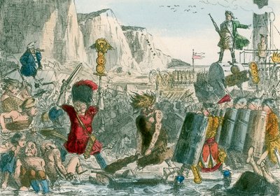 Landing av Julius Cæsar av John Leech