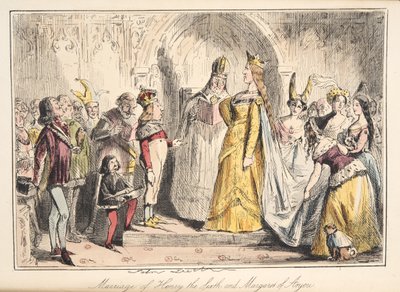 Ekteskap med Henry VI, med Margaret av Anjou, fra The Comic History of England, pub. 1864 (håndfarget etsning) av John Leech