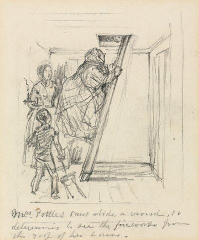 "Mrs. Pottles kan ikke tåle en Crowd" av John Leech