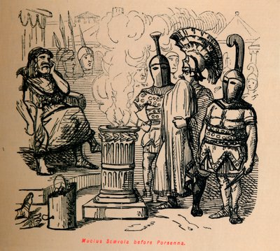 Mucius Scaevola før Porsenna, 1852 av John Leech