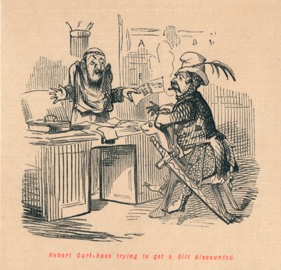 Robert Curthose prøver å få rabatt på en regning, c1860, c1860 av John Leech