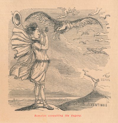 Romulus konsulterte august, 1852 av John Leech