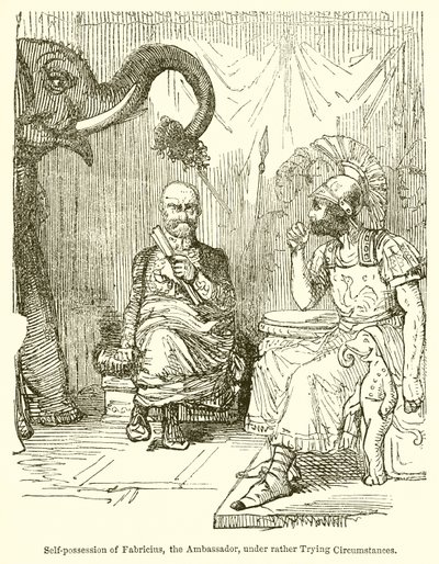 Selvbesittelse av Fabricius, ambassadøren, under ganske prøvende omstendigheter av John Leech