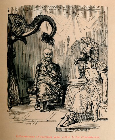Selvbesittelse av Fabricius under ganske prøvende omstendigheter, 1852 av John Leech