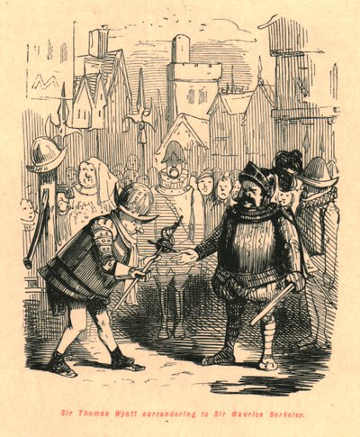 Sir Thomas Wyatt overga seg til Sir Maurice Berkeley, 1897. av John Leech