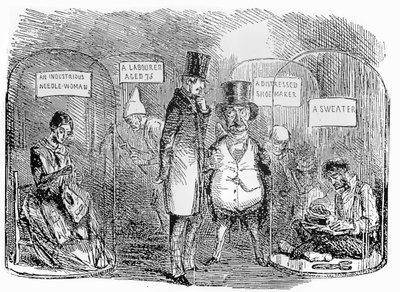 Prøver fra Mr Punchs industriutstilling fra 1850 av John Leech