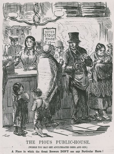 The Pious Public House, hvor du kan få forfalsket øl og gin av John Leech