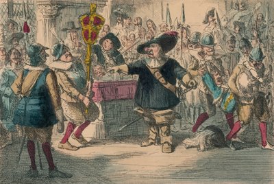 Take away that Bauble: Cromwell dissolving the long Parliament, 1850 av John Leech