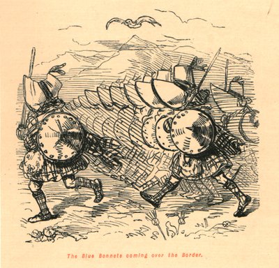 The Blue Bonnets kommer over grensen, 1897. av John Leech