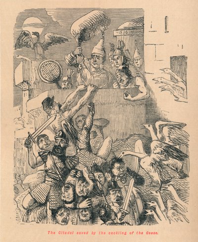Citadellet reddet av gjessenes kakling, 1852 av John Leech