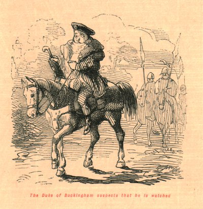 Hertugen av Buckingham mistenker at han blir overvåket, 1897. av John Leech