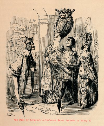 Hertugen av Burgund introduserer dronning Isabella for Henry V, c1860, c1860 av John Leech