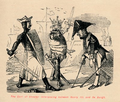 Jarlen av Chester mellom Henry III og De Burgh, c1860, c1860 av John Leech