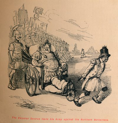 Keiser Severus leder sin hær mot de nordlige barbarene, c1860, c1860 av John Leech