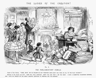Den parlamentariske kvinnen, 1850 av John Leech