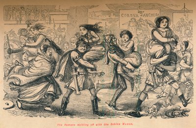 Romerne gikk av med de sabinske kvinnene, 1852 av John Leech