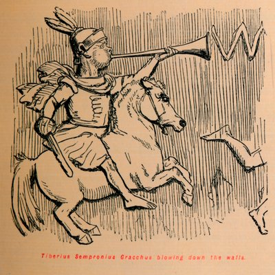Tiberius Sempronius Gracchus blåser ned veggene, 1852 av John Leech