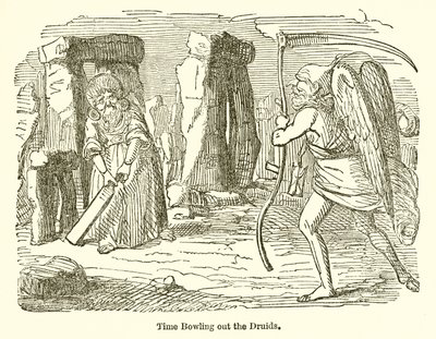 Time Bowling Out the Druids av John Leech