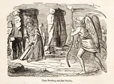 Time Bowling out the Druids, fra The Comic History of England, pub. 1864 av John Leech