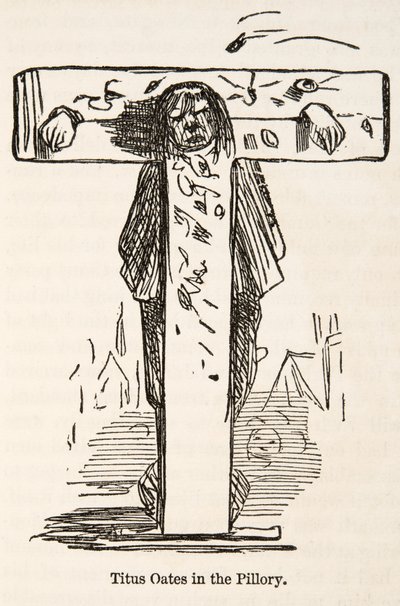 Titus Oates in the Pillar, fra The Comic History of England, pub. 1864 av John Leech