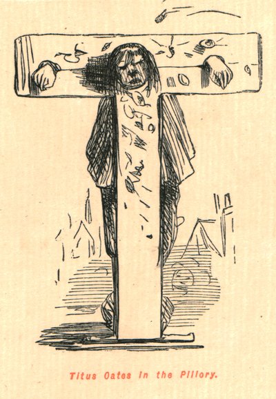 Titus Oates in the Pilory, 1897. av John Leech
