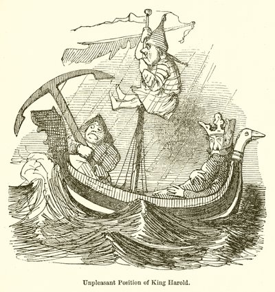 Ubehagelig stilling til kong Harold av John Leech