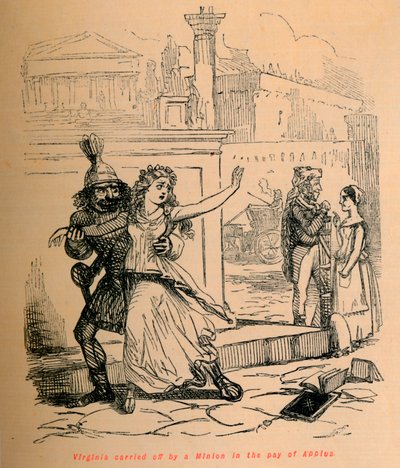 Virginia båret av en Minion i lønnen til Appius, 1852 av John Leech