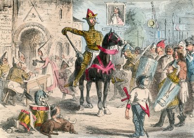 William inspiserer de frivillige før invasjonen av England av John Leech