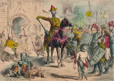 William inspiserer de frivillige før invasjonen av England, 1850 av John Leech