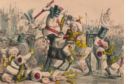 Fantastisk kamp mellom Richard Coeur de Lion og Saladin, 1850 av John Leech and Gilbert Abbott A Beckett
