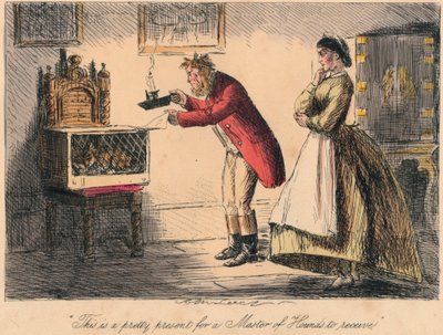 Dette er en fin gave for en Master of Hounds å motta, 1865. Artister: John Leech, Hablot Knight Browne. av John Leech and Hablot Knight Browne