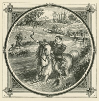Selv om den blir tatt til vannets rand, kan ingen slag tvinge hesten til å drikke (gravering) av John Leighton