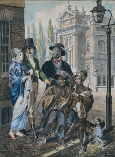 Verdslige folkespørsmål skorsteinsfeiere og deres mester før Kristus kirke..., 1811-ca. 1813. av John Lewis Krimmel