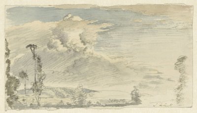 Overskyet himmel over et kupert landskap av John Linnell (II)