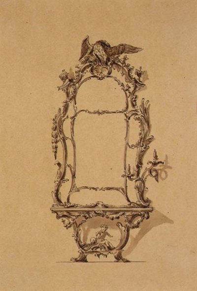 Design for et konsollbord (penn- og blekkvask) av John Linnell