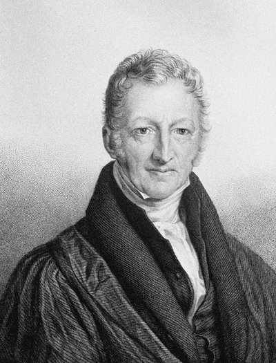 Portrett av Thomas Robert Malthus 1766-1834 av John Linnell
