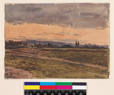 Rekto: Solnedgang. Verso: En skisse for samme emne, 1812 av John Linnell